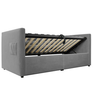 Upholstered Daybed With Hydraulic Storage And USB / Type - C Charging
