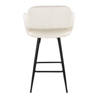 Margarite - Contemporary Fixed Height Counter Stool With Square Footrest (Set of 2)