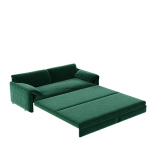 Queen Pull Out 3 In 1 Convertible Sleeper Sofa With Side Storage