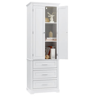 Tall Storage Cabinet With 3 Drawers For Bathroom