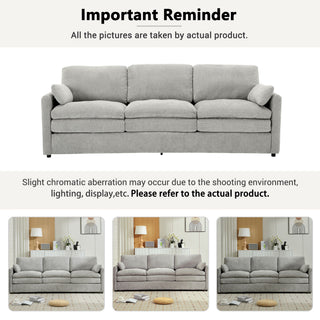 Cozy Upholstered 3 Seater Sofa With Double Cushion