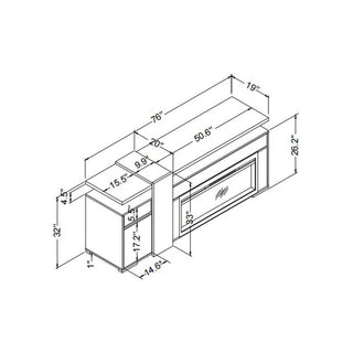 Zorra - Entertainment Unit With Bluetooth Speaker - Gray