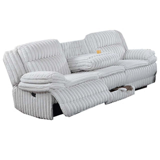Motion Recliner Sofa With Fold-Down Table, Manual Recline, Charging Station & Cup Holders