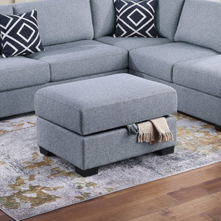Reversible Sectional Sofa With Built In Shelf And Storage Ottoman, L - Shaped Living Room Furniture