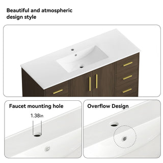 Bathroom Vanity With Abundant Storage 2 Soft Close Doors And 9 Drawers