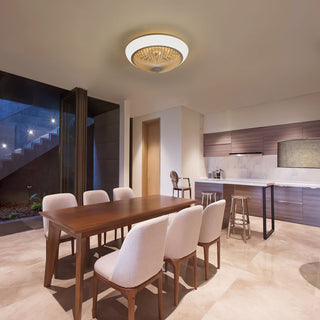 RGB Dimmable LED Enclosed Ceiling Fan With Remote Control, Bladeless Design - White
