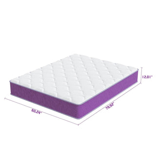 12" Hybrid Mattress With Individual Pocket Coils, Memory Foam