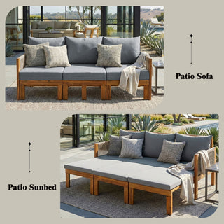 Outdoor 3 Seat Patio Sunbed