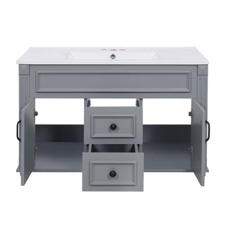 French Simple Style Wall Mounted Bathroom Cabinet With Sink