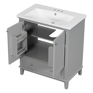 Modern Bathroom Vanity With Sink Combo, Multi Functional Cabinet With Doors And Drawer