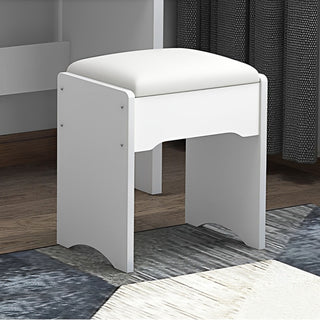 Vanity Desk With Mirror And Lights For Makeup And Chair Set With 3 Adjustable LED Lighting, 4 Drawers - White