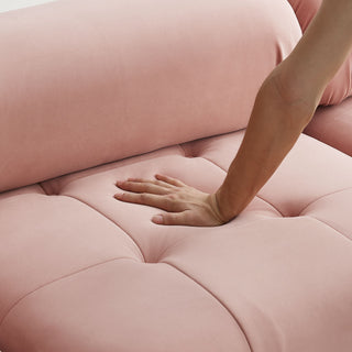 Modular Sectional Sofa, Button Tufted Design With Diy L-Shaped Layout, Reversible Ottoman