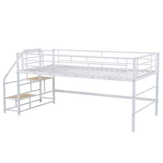 Loft Bed With Storage Stairs And Metal Frame