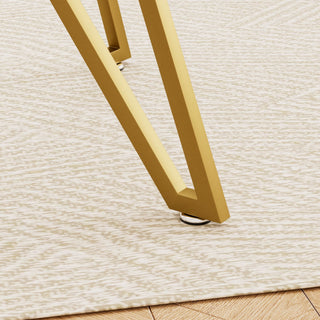 Modern Glass Dining Table With Metal Legs