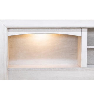 Bed With Built In LED Lights And Open Shelves