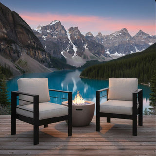 Modern All-Weather Patio Armchairs & Thick Cushions (Set of 2)