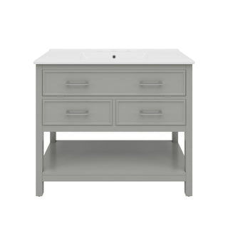 Bathroom Vanity With Ceramic Sink, Tip Out Tray & 2 Full Extension Drawers