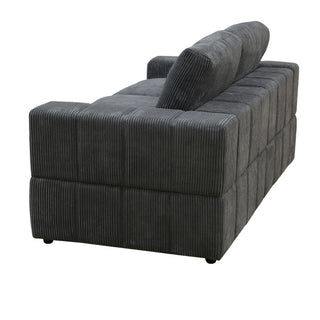Oversized Modular Loveseat, 2 Piece Living Room Sofa Set - Dark Gray