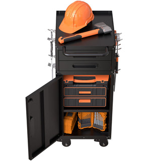 Rolling Tool Cabinet Heavy Duty Garage Storage With Lockable Doors & Drawers