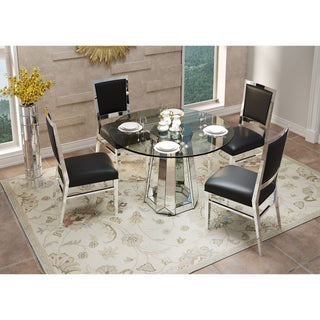 Round Dining Table For Kitchen - Silver