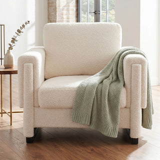 Upholstered Accent Armchair With Square Arm