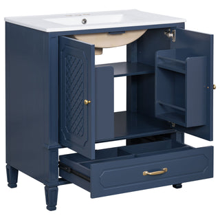 Bathroom Vanity With Sink, Soft Closing Door, Multi Functional Storage