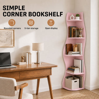 5 Tier S - Shaped Corner Shelf For Living Room
