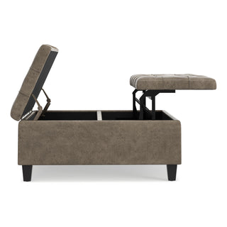 Harrison - Square Coffee Table Ottoman - Brown