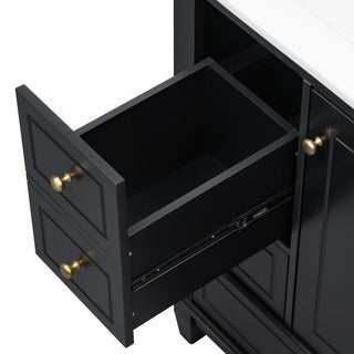 Freestanding Bathroom Vanity With Sink, Soft Close Door, 3 Drawers