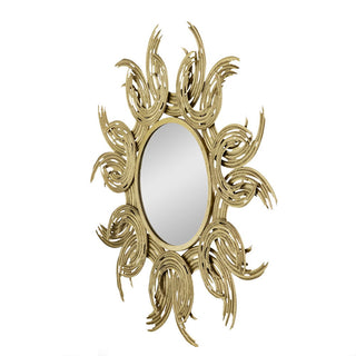 Sunburst Metal Decorative Mirror With, Boho Wall Decor Sun Mirror For Living Room Bathroom Enterway - Gold