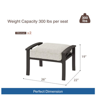 Modern All-Weather Ottomans With Cushions (Set of 2)
