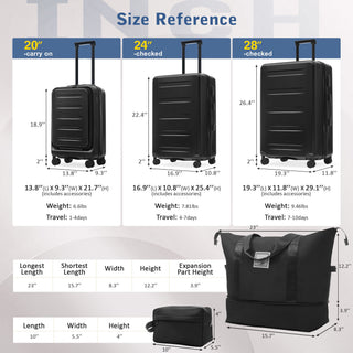 Hardside Luggage Set 5 Piece With Front Opening