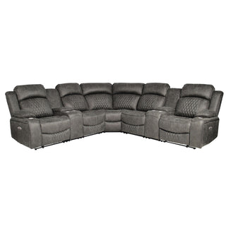Power Motion Reclining Sectional Set With Console