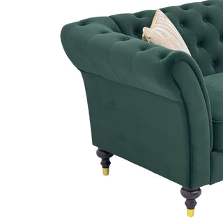 Chesterfield Sofa, 3 Seat Couch With Deep Button Tufted Back, Rolled Arms