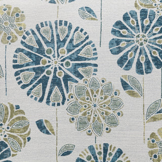 Floral Accent Chair - Blue - Wood