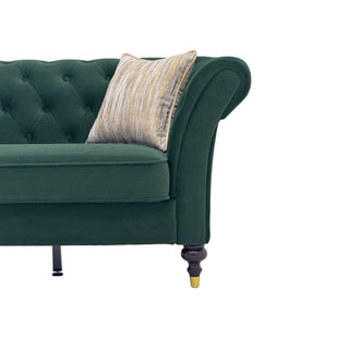 Chesterfield Sofa, 3 Seat Couch With Deep Button Tufted Back, Rolled Arms