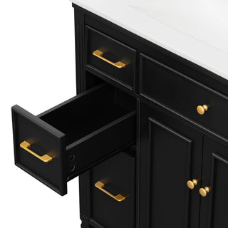 Freestanding Bathroom Vanity With Sink, Soft Close Door, Tip Out Drawer