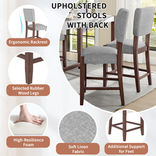 Mid Century Modern Bar Stools, Upholstered Counter Chairs