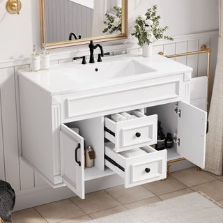 French Simple Style Wall Mounted Bathroom Cabinet With Sink
