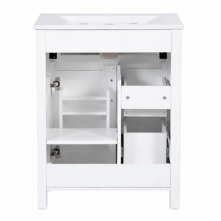 Modern Bathroom Vanity With Sink, Flip Drawer & 2 Drawers, Soft Close Hinges, Adjustable Shelf