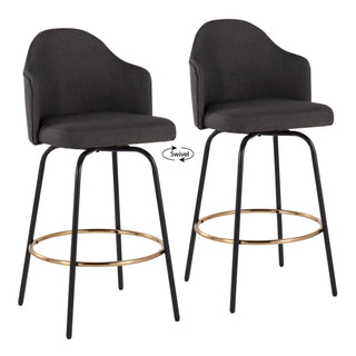 Ahoy - Contemporary Fixed Height Counter Stool Round Footrest (Set of 2)