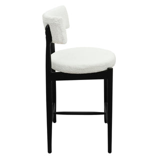 Mid Century Modern Counter Stools, Fabric Upholstered Chairs