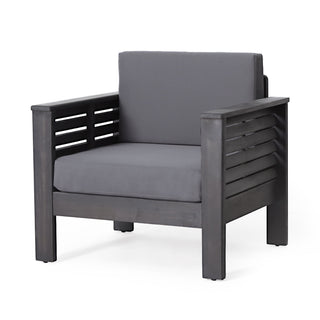 Acacia Wood Loveseat And Coffee Table Set With Cushions