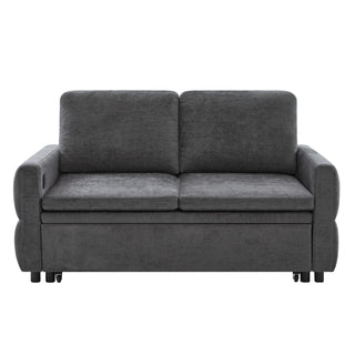 Convertible Sofa Bed Loveseat With Adjustable Backrest And USB Ports