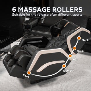Zero Gravity Massage Chair Recliner With 10 Massage Heads And Full Body Air Pressure - Black