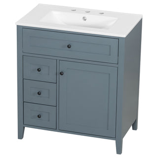 Modern Bathroom Vanity With Sink, 3 Drawers And Adjustable Shelf