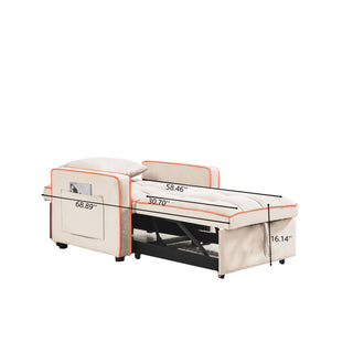 Modern 3 In 1 Sofa Bed Chair, Adjustable Recliner