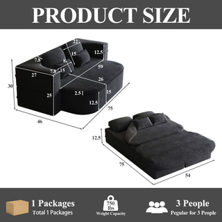 2 In 1 Foldable Sofa Bed With Multi Functional Blanket