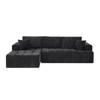 L - Shaped Sectional Sofa With Cup Holders & Side Pockets