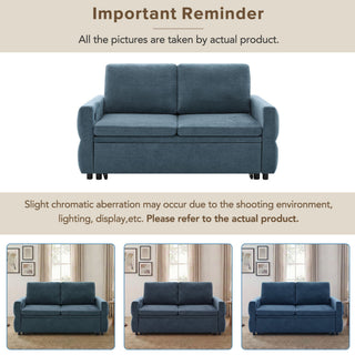 Convertible Sofa Bed Loveseat With Adjustable Backrest And USB Ports